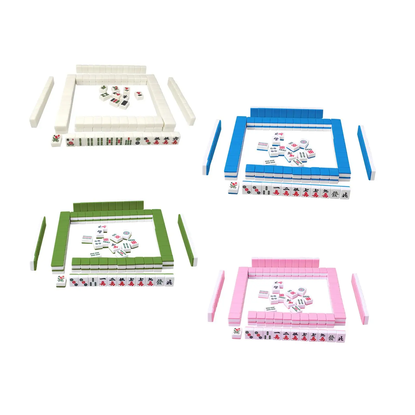 144Pcs Chinese Version Game Set Leisure Time Table Activities Supplies Mini Mahjong Tiles for Dormitory Travel Family Adults