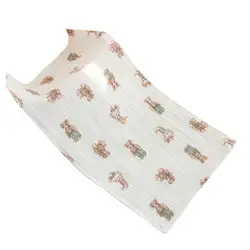 D7YD Toalla bebé para babeo, babero para dentición, paño para eructar con estampado dibujos animados para niños 4