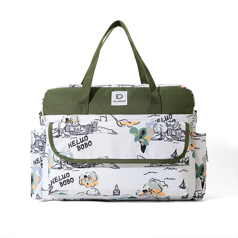 Nueva bolsa de almacenamiento multifuncional para madres y bebés, bolsa colgante para cochecito de nailon de mano con botella aislada, característica impermeable para mamás - imagen 5