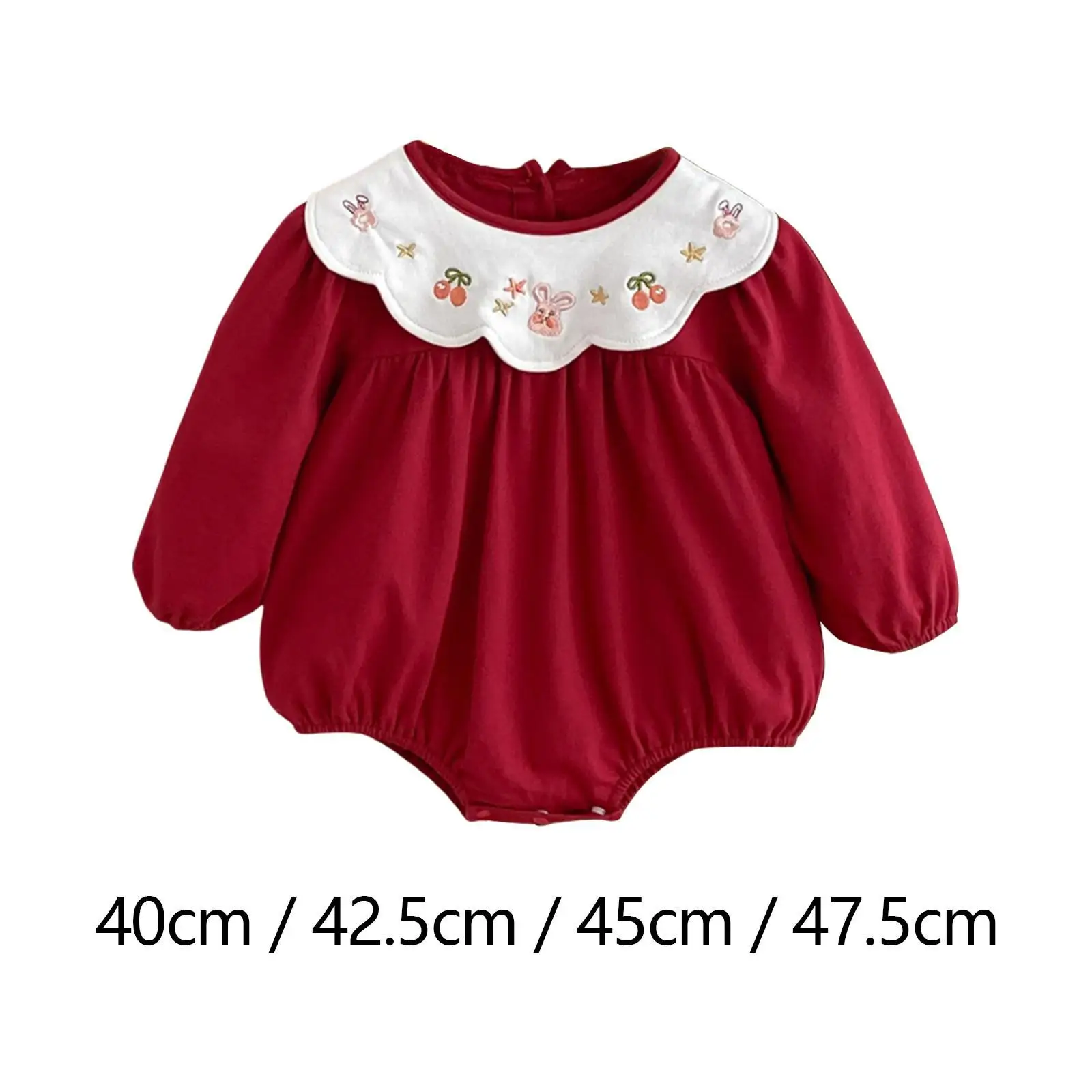 Toddlers Baby Girl Clothes with Elastic Cuffs with Snap Button Newborn Romper Crew Neck Long Sleeve Cute Autumn Bodysuit Soft