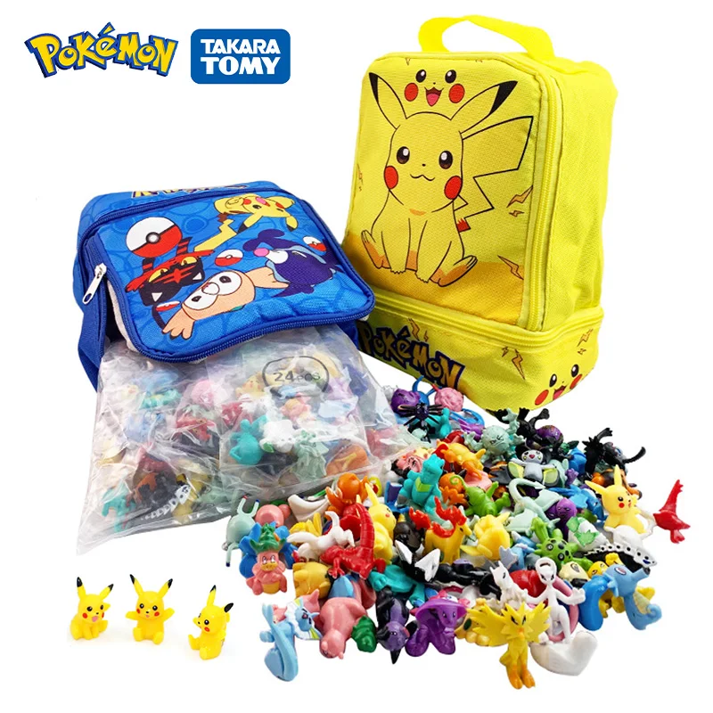 24-144 Uds conjunto de figuras de Pokémon Anime acción Mini bolsa de juguete pequeña colección monstruo elfo bola Pikachu muñeca estatuilla estatua regalo para niños