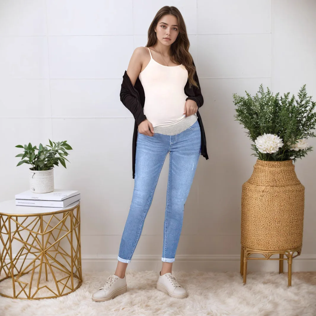 Vaqueros premamá estilo lápiz con soporte vientre – Primavera/Otoño - imagen 4