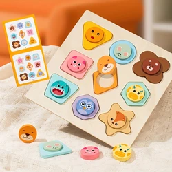 Juego educativo de formas y animales en madera didáctico