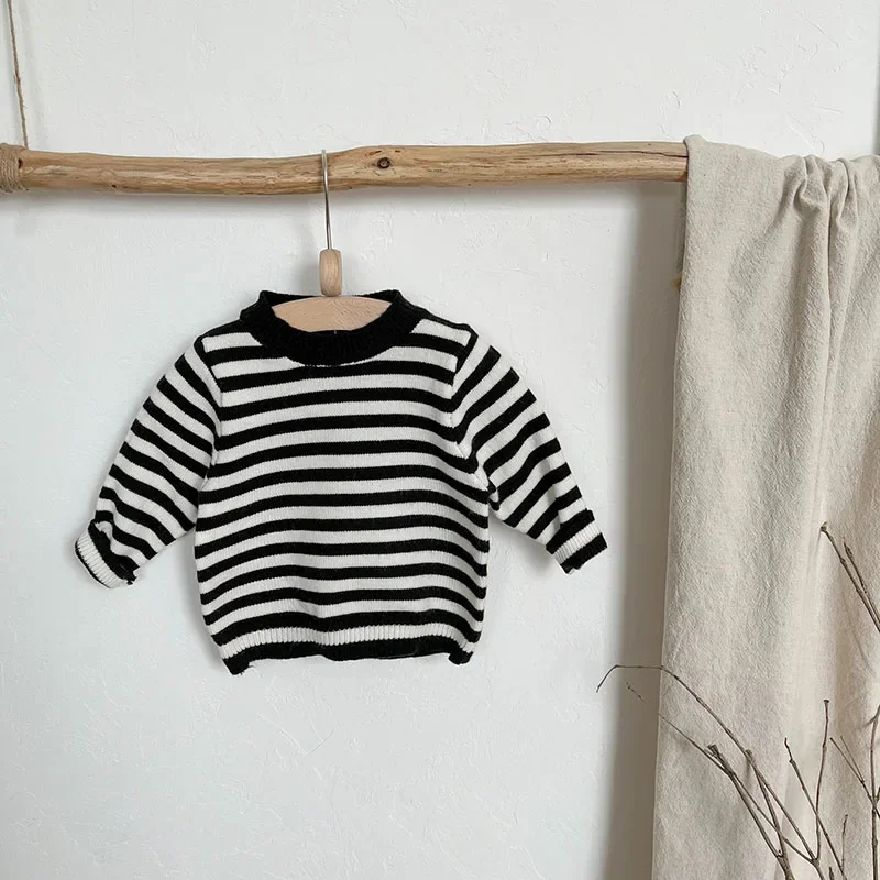 MILANCEL, nuevo conjunto de ropa de primavera para bebé, bonitos Tops tejidos a rayas para niñas + prendas de vestir generales para bebé con gofres - imagen 4