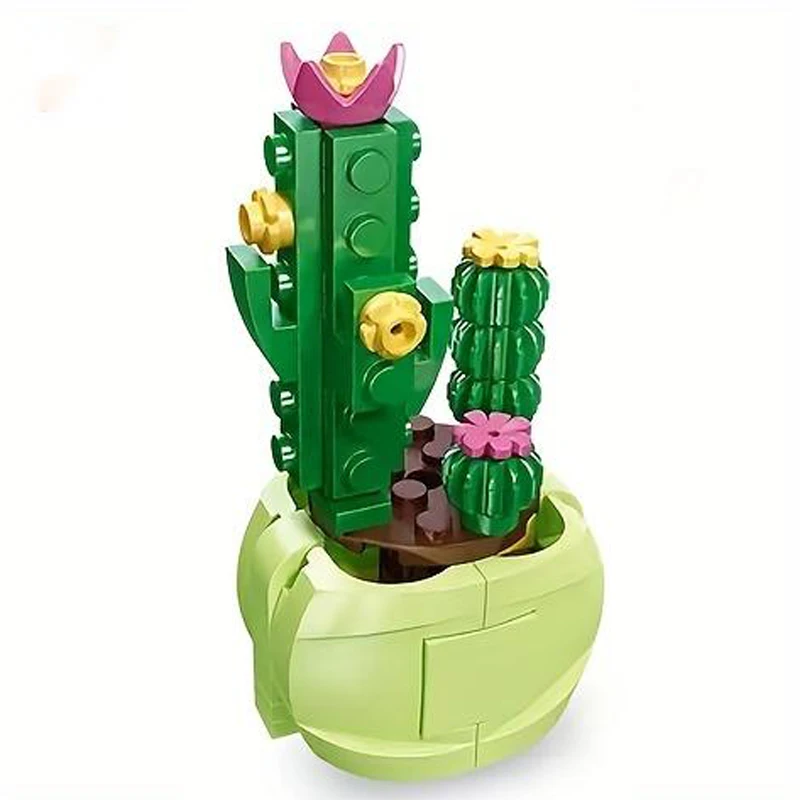 Planta bonsái en maceta, ramo de flores preservadas, modelo suculento, bloques de construcción, rompecabezas para niños, Juguetes DIY, ladrillos, regalos de navidad - imagen 4