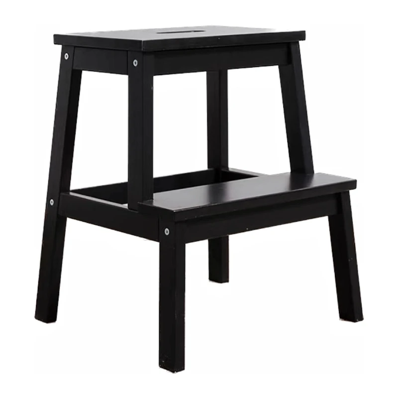 Taburete de dos niveles de madera maciza, taburete de baño, reposapiés antideslizante para adultos y niños, pintura estable y duradera y ecológica - imagen 4