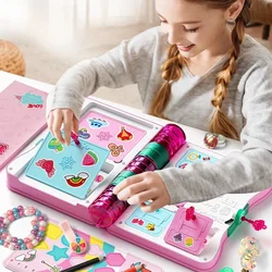 Kit de maquillaje de joyería para niños, libro mágico, caja sorpresa, anillos hechos a mano, pulseras, juego de simulación, Princesa, regalo de cumpleaños y Navidad