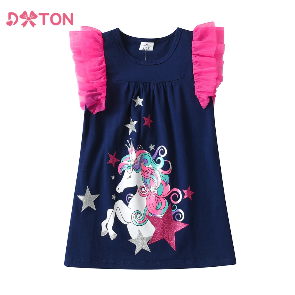 Vestido de niña unicornio con mangas voladoras DXTON verano - imagen 5