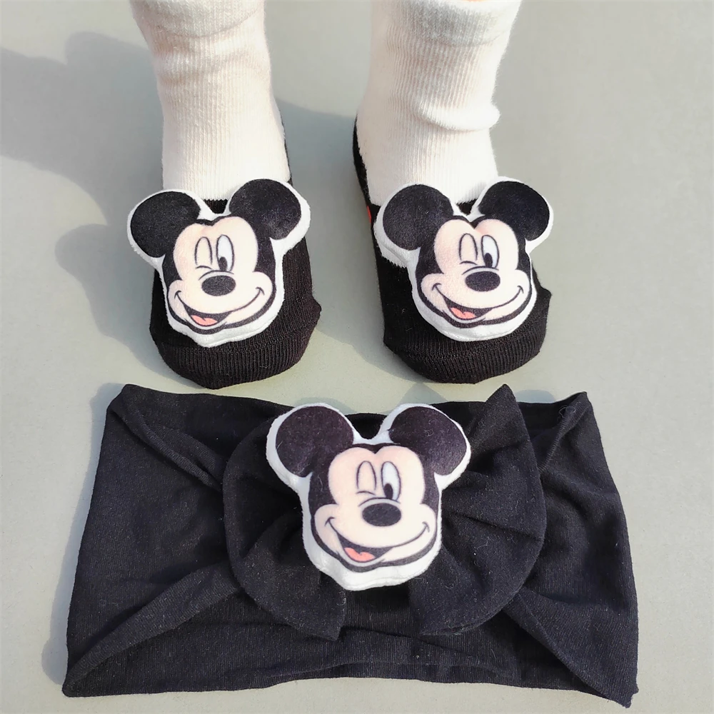 Calcetines antideslizantes de Mickey Mouse para niños, de 0 a 36 meses, con dibujos de animales, de felpa, accesorios para recién nacidos, zapatillas para niños