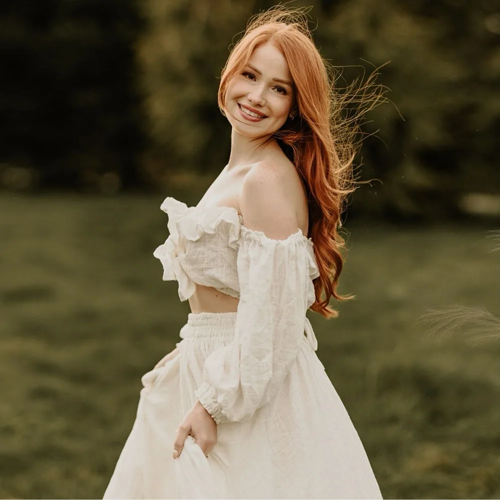 Vestido de maternidad bohemio de lino y algodón para sesión fotos - imagen 4