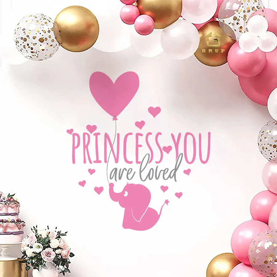 Eres pegatinas de pared amadas, globos de elefante, frases curativas de amor, pegatinas decorativas autoadhesivas para dormitorio - imagen 2