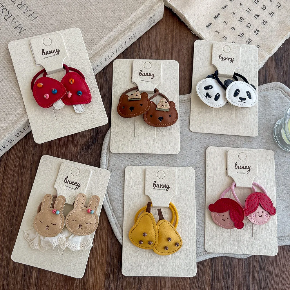 Diadema infantil con conejitos y setas – Banda de pelo para bebés - imagen 2