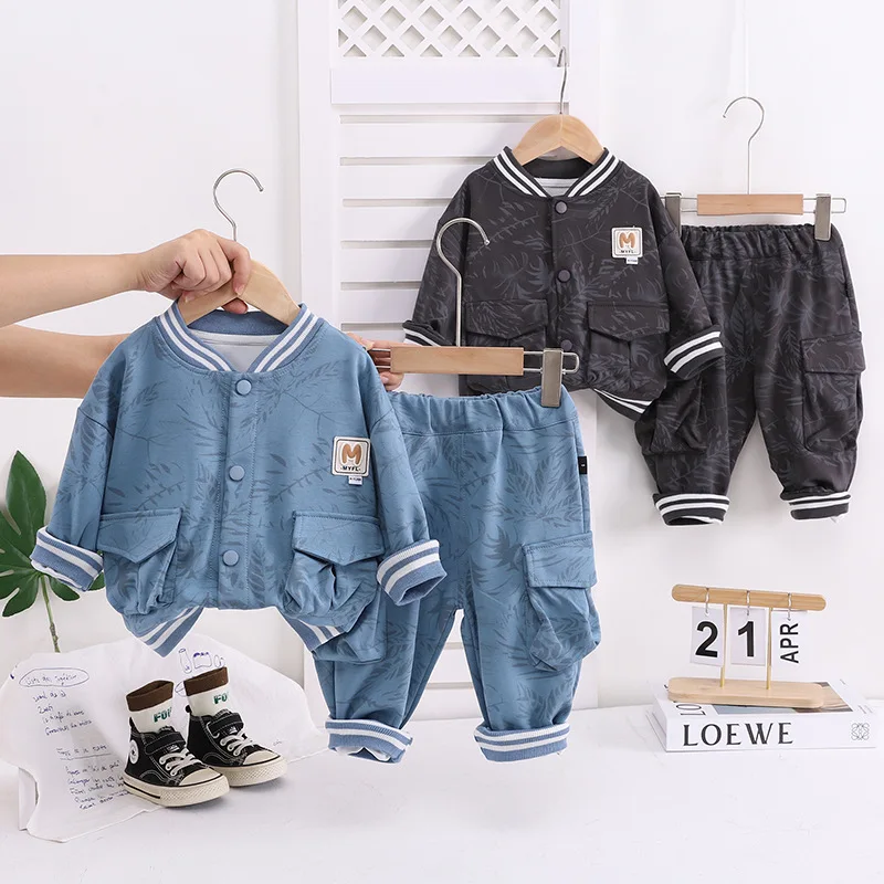 Nuevo conjunto de ropa de otoño para bebés, chaqueta y pantalones para niñas, 2 unids/set, ropa de moda para niños pequeños, trajes infantiles, chándales para niños - imagen 2