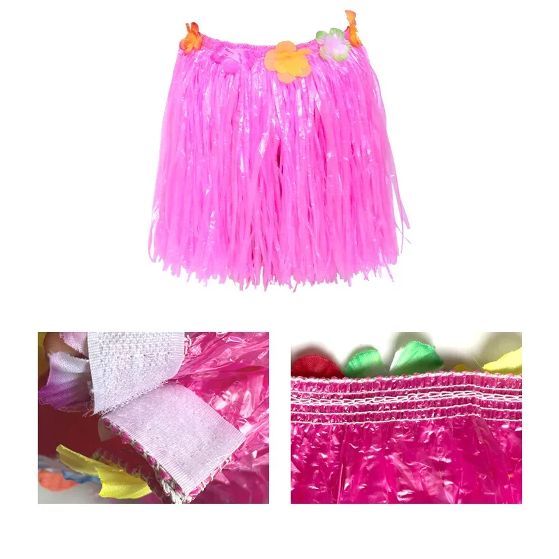 Conjunto de falda de hierba hawaiana de 50 Uds., accesorios de falda de hierba para fiesta y Festival al aire libre de verano, atmósfera de fiesta, pulsera divertida, decoración para vacaciones - imagen 4
