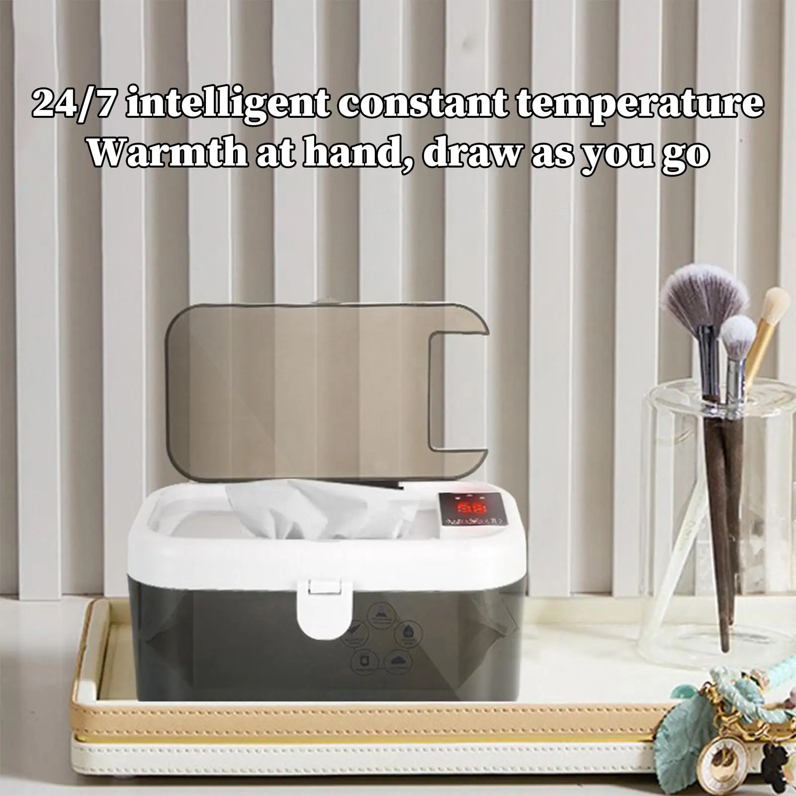 Calentador de toallitas para bebé, calentador y dispensador de toallitas para pañales con luces, carga USB, suministros para bebés para acampar, viajar en coche, viajes por carretera - imagen 5