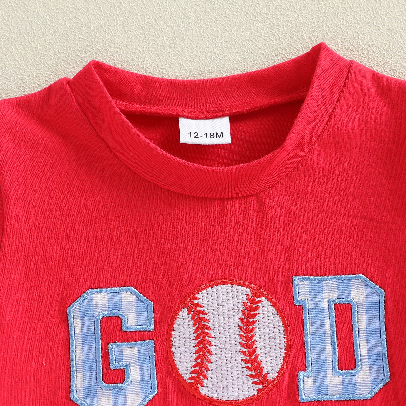 Conjunto infantil de verano camiseta de letras y pantalón a cuadros