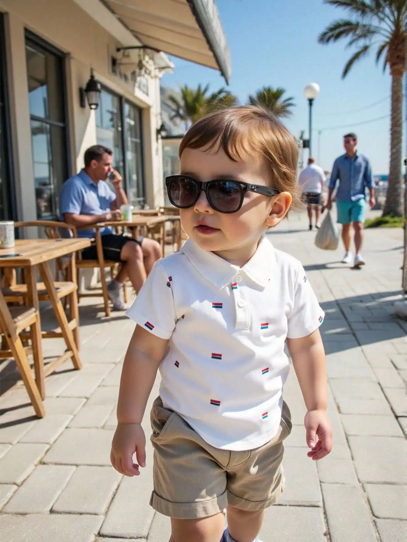 Polo infantil de verano con solapa manga corta – Algodón para niños