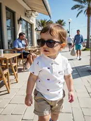 Polo infantil de verano con solapa manga corta – Algodón para niños
