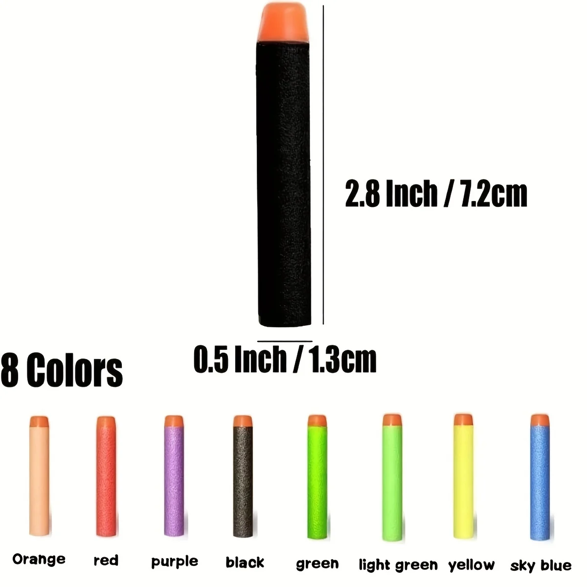 7,2 cm 200 Uds para balas blandas EVA dardos cabeza redonda recarga esponja dardos niños pistola de juguete balas para EVA n-strike Blasters - imagen 3