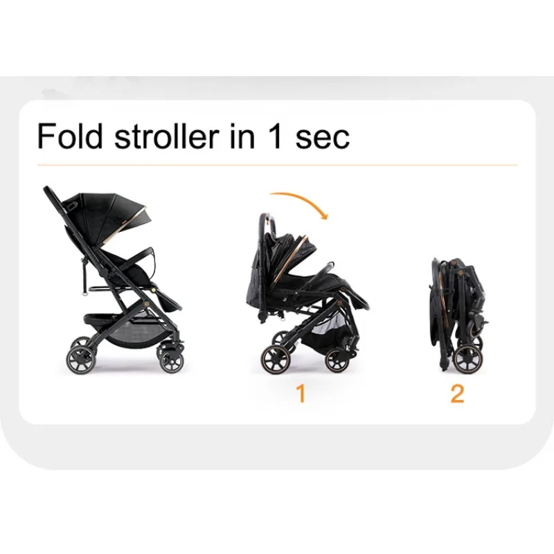 Carrito de mano ligero bidireccional para niños de 0 a 3 años, para sentarse y tumbarse y plegar - imagen 5