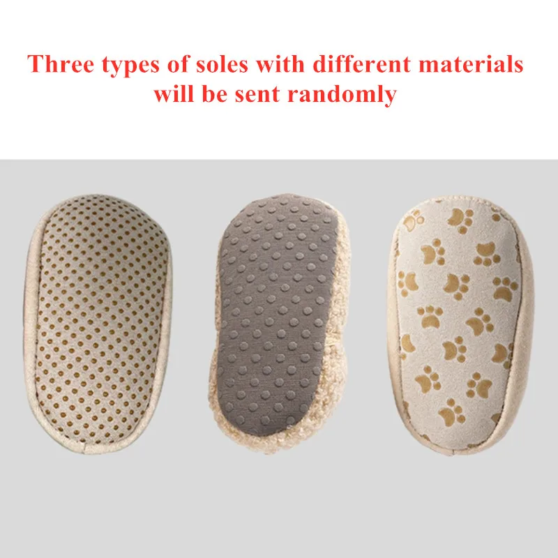 1 par de bonitos dibujos de oso para primeros pasos de bebé, zapatos gruesos y cálidos antideslizantes para aprender a caminar para recién nacidos con tubo de calcetines elásticos - imagen 3