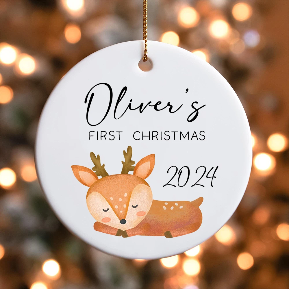 Adorno de Navidad bebé erizo personalizado primer recuerdo - imagen 4