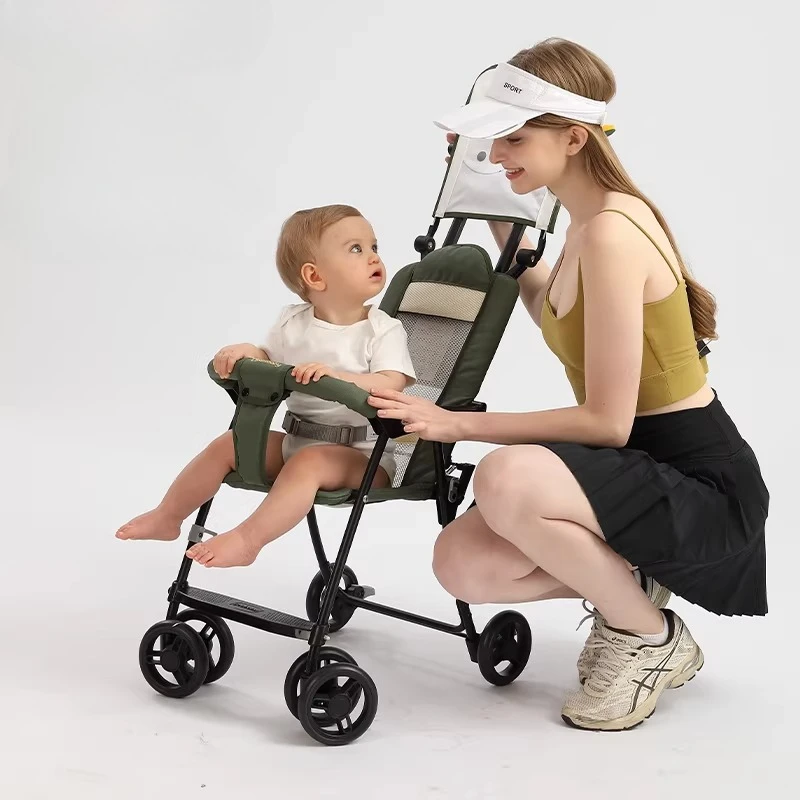 Cochecito ligero plegable con ventilación de malla para bebé