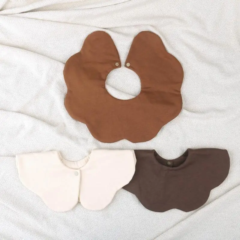 D7YD babero para bebé, babero para recién nacido, babero transpirable algodón para eructar con botón a presión, babero para - imagen 5