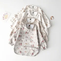 Bata de alimentación impermeable para bebé – Manga larga con animales