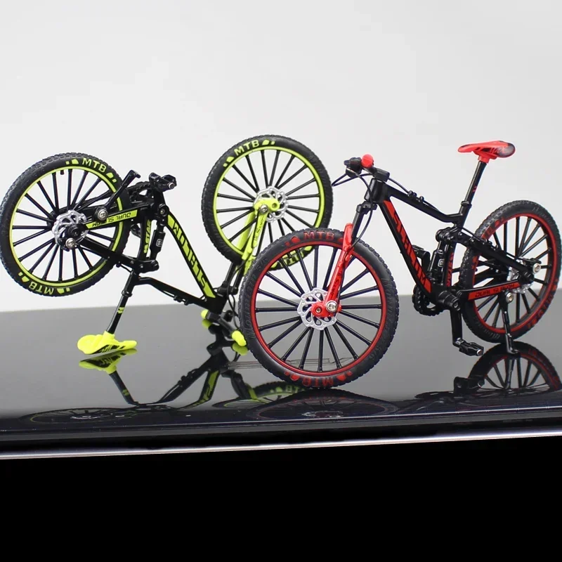 Mini modelo de bicicleta de montaña de aleación de metal fundido a presión para carreras de dedos realistas. Remolque coleccionable para entusiastas de bicicletas de adultos y niños - imagen 3