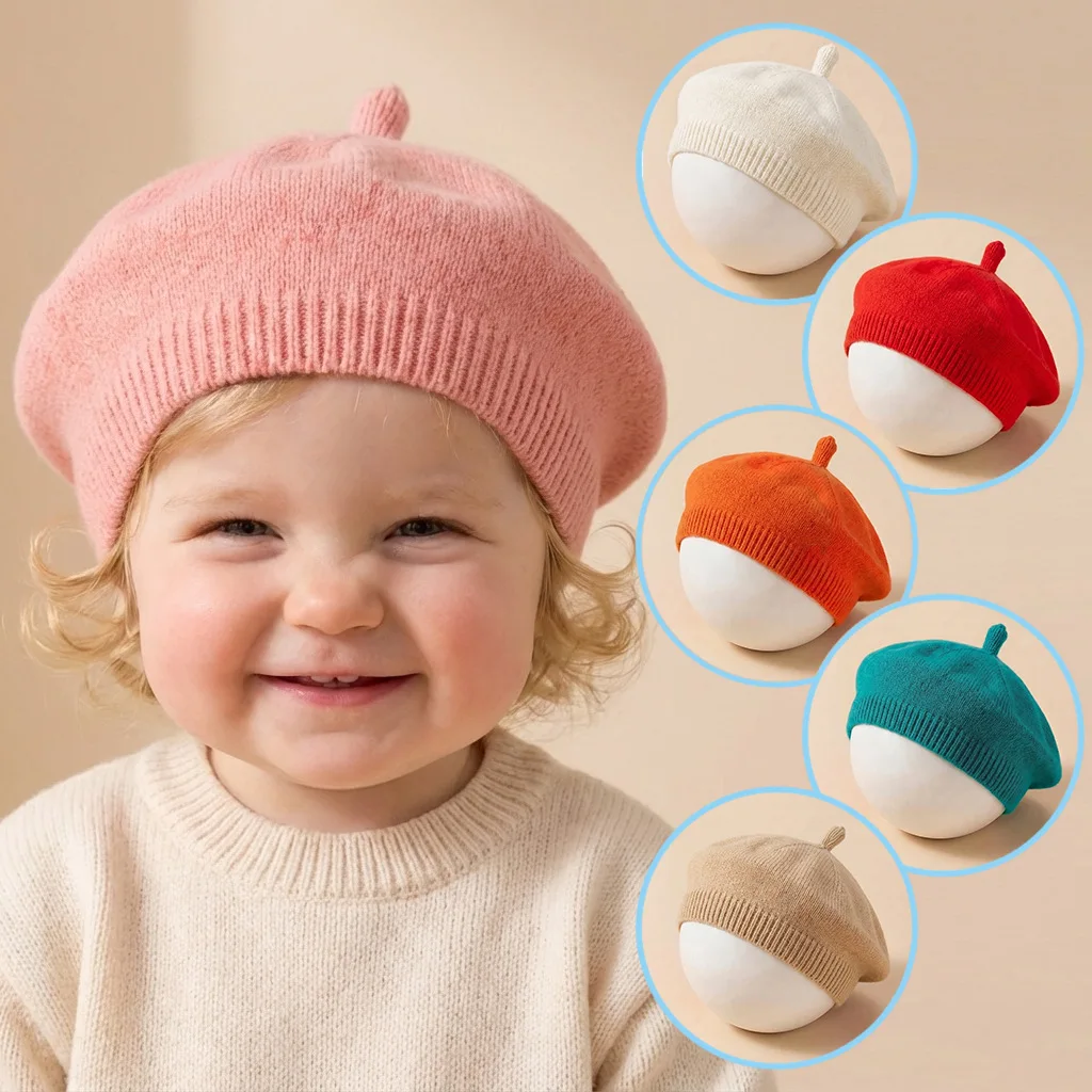 Boina de primavera para bebés en color sólido