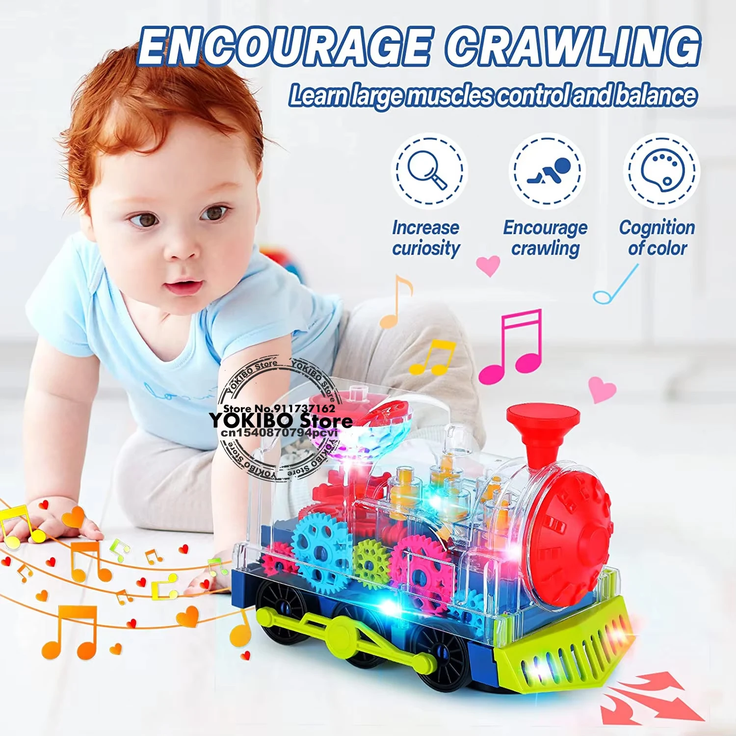 Tren eléctrico de juguete para bebés con luces y sonidos - imagen 3