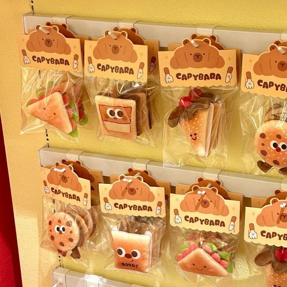 Nuevo muñeco de comida divertido de peluche colgante Kawaii dibujos animados pan encanto muñeca llavero lindo postre mochila decoración regalo - imagen 3