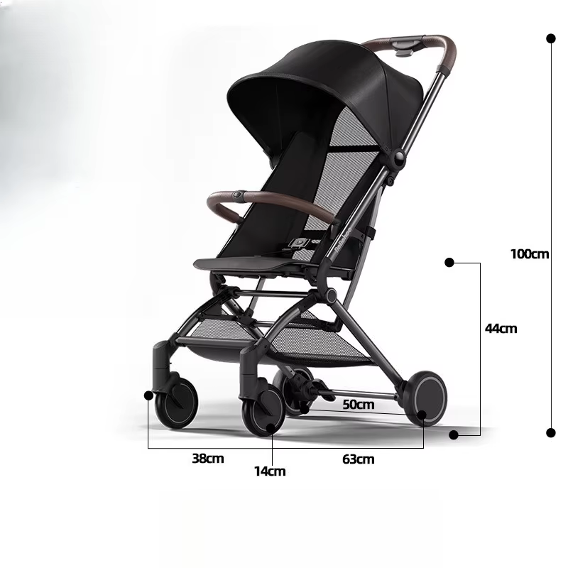 Cochecito plegable ultraligero con asiento acolchado para bebé - imagen 4