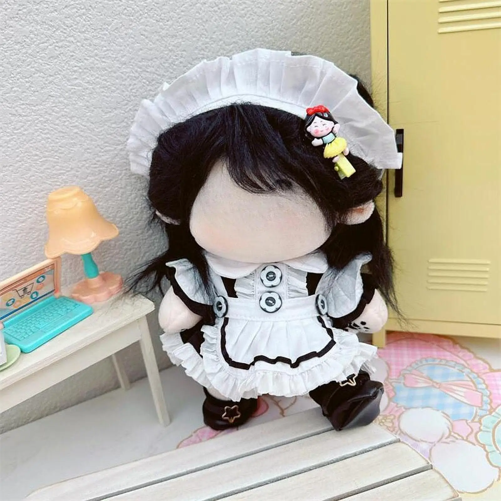 Plush Doll Maid Dress DIY Cosplay Costume Educational Photo Props with Headdress