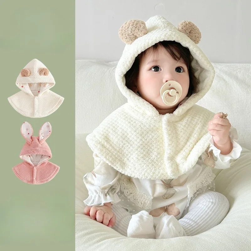 Gorro de invierno 3 en 1 para bebé, bufanda, chal, gorro acolchado integrado con orejeras y calentador de cuello, conjunto cálido todo en uno para bebés y niños pequeños - imagen 4