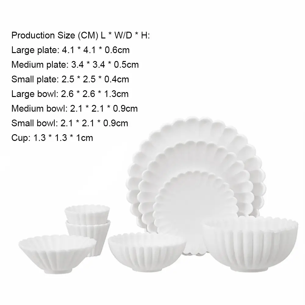 8 unids/set 1:6 modelo de escena casa de juego accesorios de fotografía utensilio de comida en miniatura accesorios para muñecas plato plato de cuenco vajilla para casa de muñecas - imagen 5