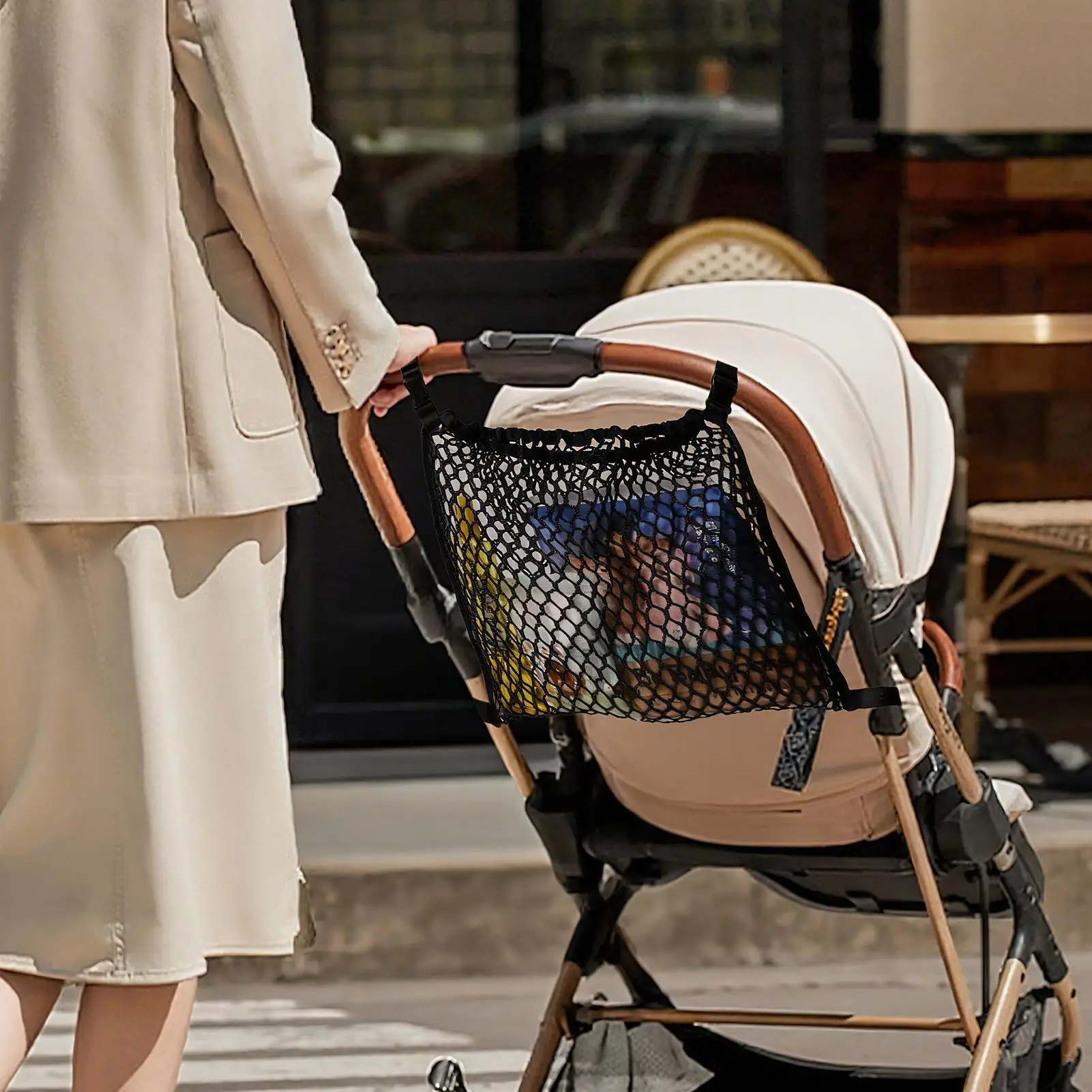 Bolsa organizadora de malla para cochecito – Caddy práctico para paseo - imagen 3