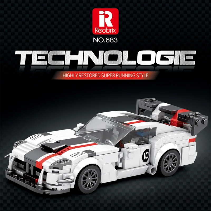 379 Uds. Modelo de coche de carreras de ciudad, bloques de construcción, modelo de vehículo deportivo, adornos de escritorio, juguetes educativos para niños, regalos de vacaciones