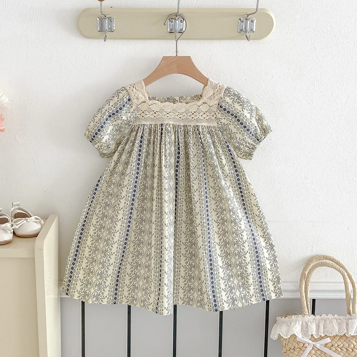 Vestido de encaje floral para niña – Manga corta verano - imagen 3