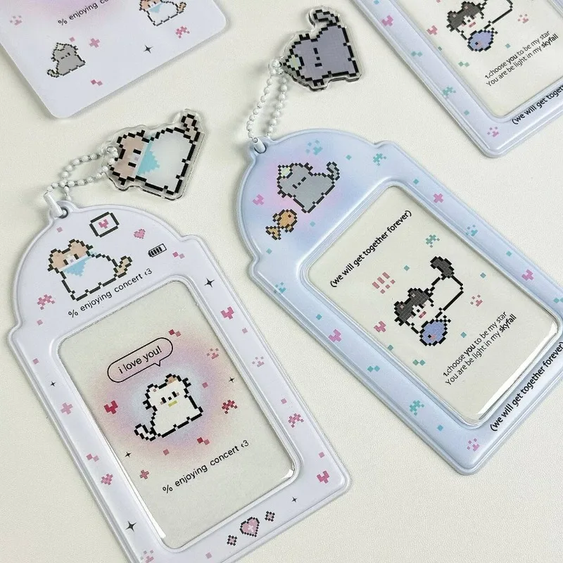Nuevo soporte para tarjetas de fotos de dibujos animados, fundas protectoras decorativas para álbum de fotos de ídolo de 3 pulgadas, colgante de papelería japonesa Kawaii