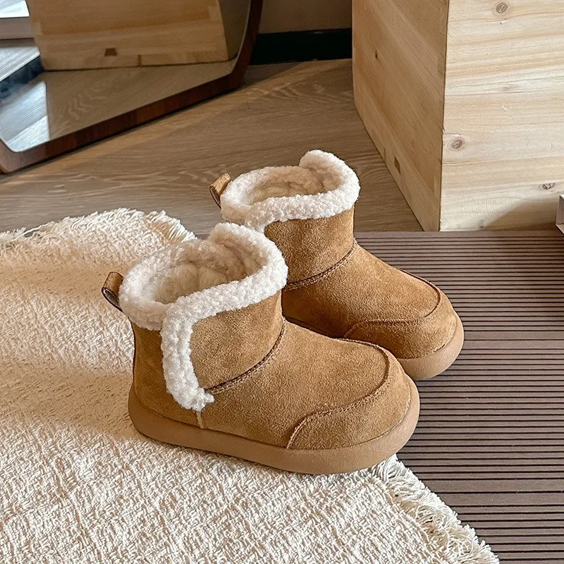 Otoño Invierno, botas de nieve para bebés y niños, botas cálidas de felpa para exteriores para niños, suela suave antideslizante, zapatos informales para niños, talla 22-37 - imagen 5