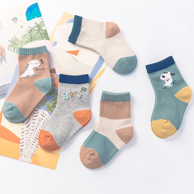 Calcetines infantiles algodón con estampado de animales para otoño