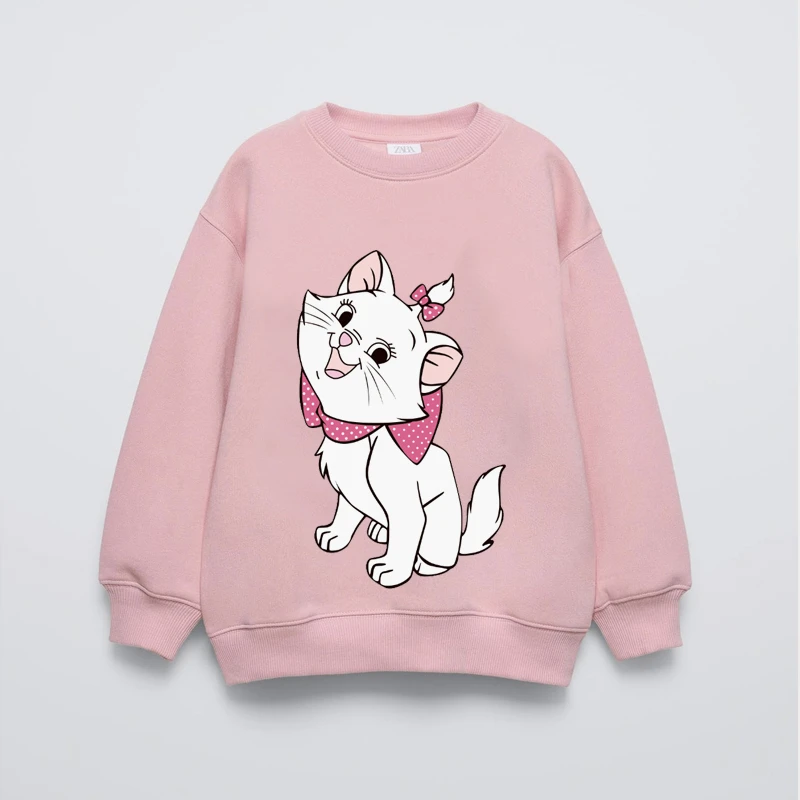 Sudadera de dibujos animados de Disney para niñas, Tops de manga larga, ropa de primavera y otoño, ropa bonita con estampado de Minnie para niños, Sudadera con capucha de cuello redondo - imagen 5