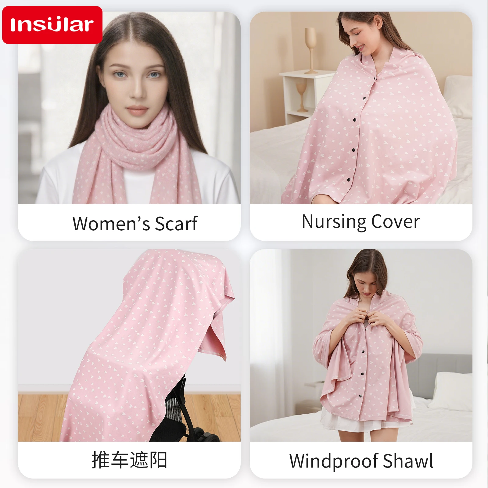 Cubierta de lactancia para salida de madre, fundas de algodón para alimentación de bebé, delantal de lactancia ajustable para privacidad, manta para cochecito - imagen 5