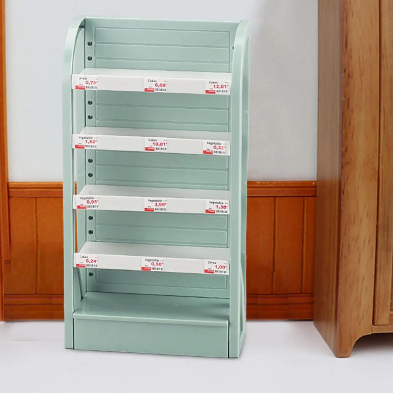 1/12 Dollhouse Shelf Display Rack Dollhouse Furniture Scenery Supplies Ornament Dollhouse Miniature Shelf for Living Room