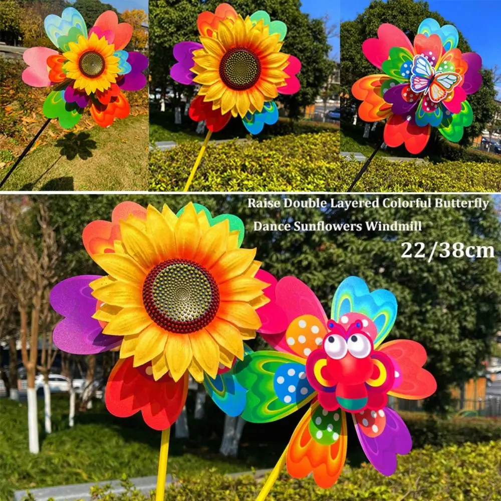 Molino de viento infantil mariposa colorido - girasol 22/38 cm - imagen 2