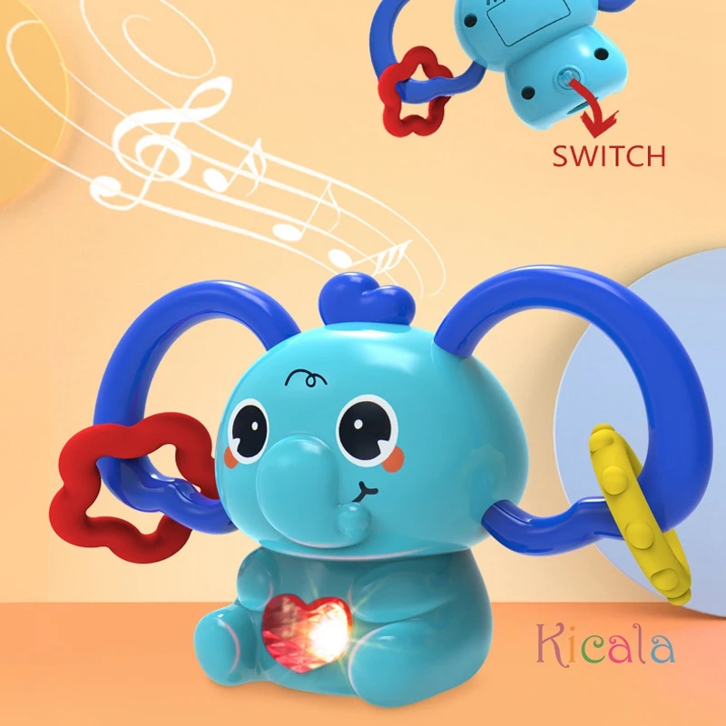 Juguetes musicales de apilamiento para bebés, juegos de torre, juguetes educativos, bloques de construcción de elefante, reconocimiento de Color, juguete interactivo para regalo - imagen 5