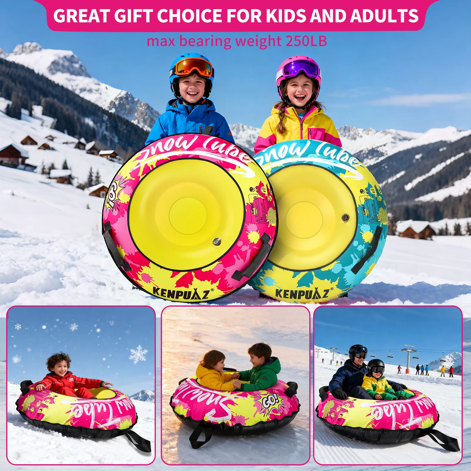 Kenpuaz tubo de nieve inflable impermeable con funda Oxford - imagen 3