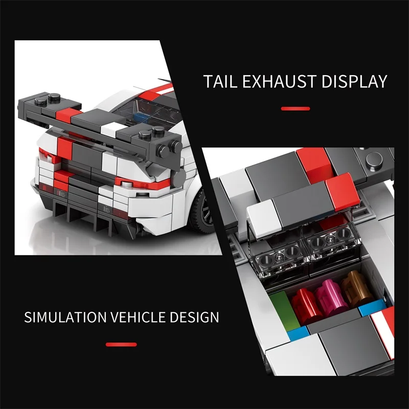 379 Uds. Modelo de coche de carreras de ciudad, bloques de construcción, modelo de vehículo deportivo, adornos de escritorio, juguetes educativos para niños, regalos de vacaciones - imagen 5